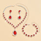 Minimalist Water drops Jewelry Set for Women Crystal Necklace Bracelet Earrings Set Gift Banquet Wedding Anniversary Accessories