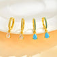Delicate Cubic Zirconia Drop Earring for Women, Turquoise Droplets