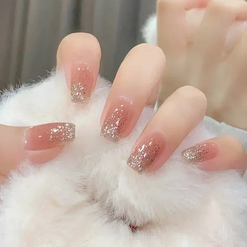 Zenat 24Pcs Glitter Diamond Press-On Nails