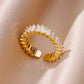 Zenat Zircon Heart Gold Adjustable Ring