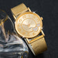 Zenat Heart Band Watch Golden Quartz Butterfly Set