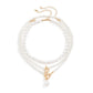 Elegant Vintage Imitation-Pearl Love Heart Pendant Choker Necklace Women Punk OT Buckle Bead Chain Wed Jewelry Y2K Accessories