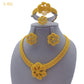 Zenat Luxury Flower Gold-Plated Necklace Set
