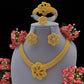Zenat Luxury Flower Necklace Sets Wedding Gold Plated