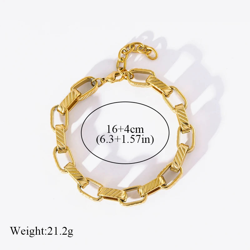 Twisted Bracelet 18K Gold Plated Waterproof 316 Steel