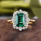 Zenat Green Oval Crystal Party Women's Ring