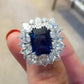 Zenat Blue Cube Zircon Elegant Ring