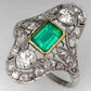 Zenat Green Oval Crystal Party Women's Ring