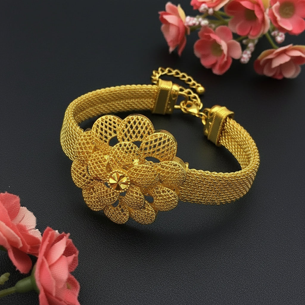 Zenat Luxury Flower Necklace Sets Wedding Gold Plated