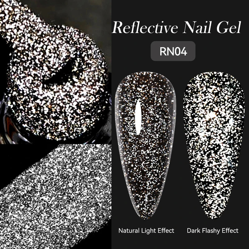 Zenat Bright Red Sparkling Glitter Gel Nail Polish