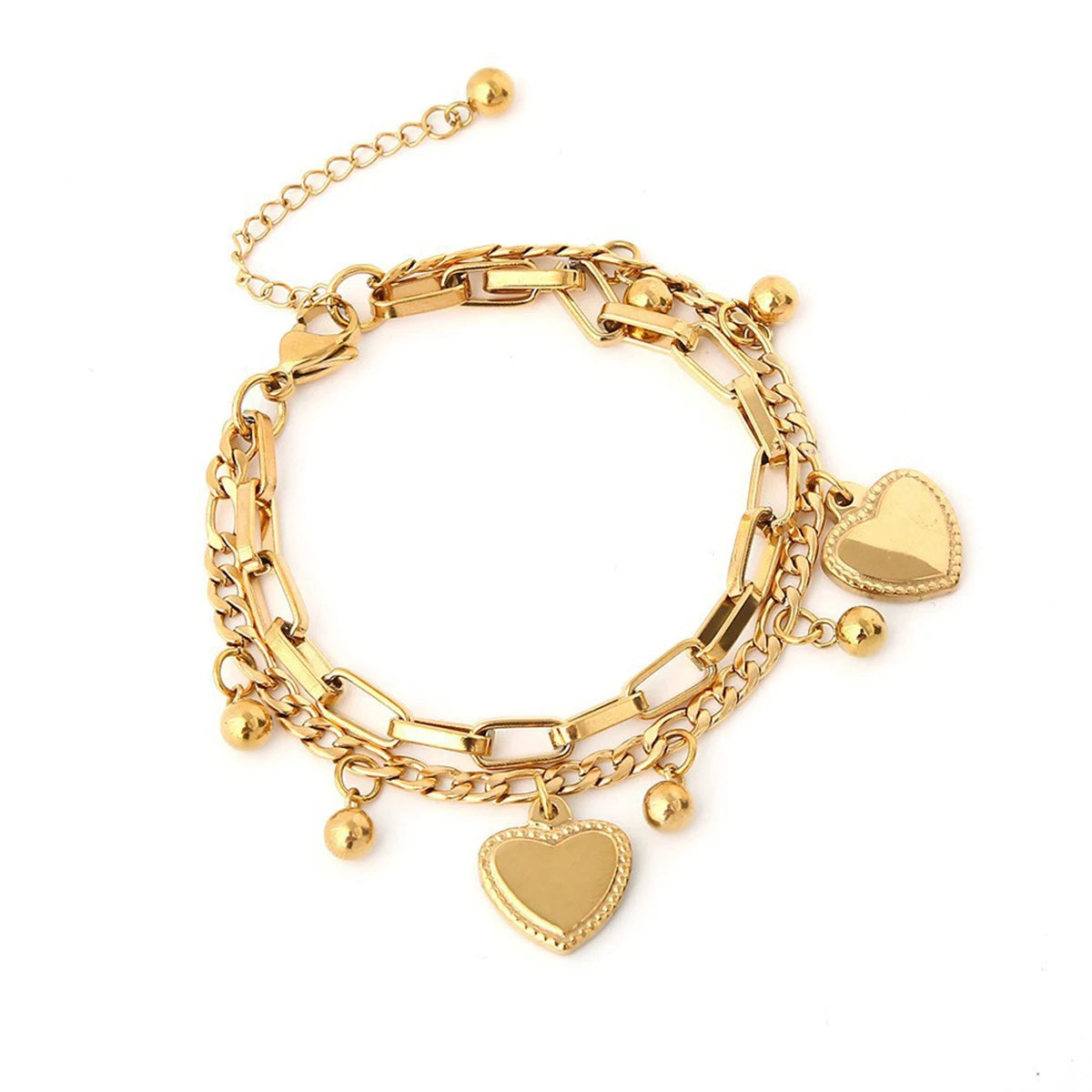 Zenat Multi layered Steel Ball Bean Love Bracelet
