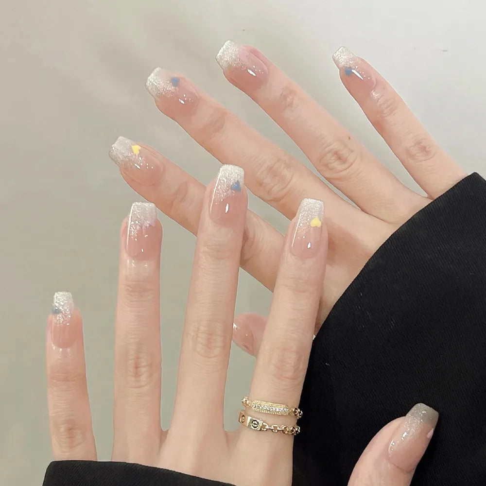Zenat 24Pcs Glitter Diamond Press-On Nails
