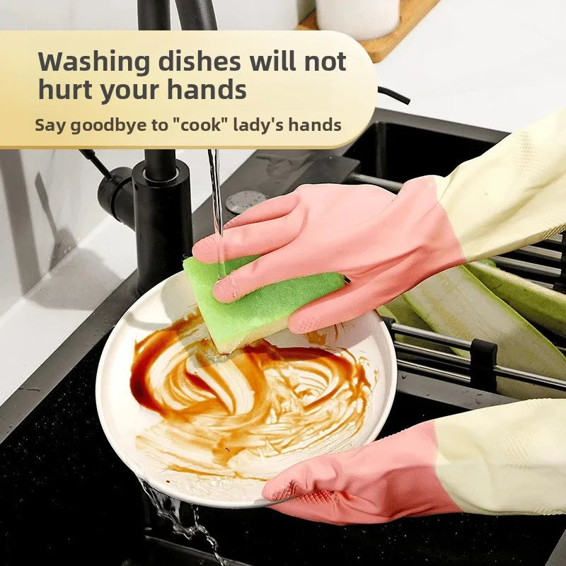 Zenat Thick Waterproof Latex Kitchen Gloves