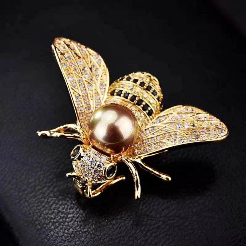 Zenat Sweet Flower Rhinestone Lapel Pin Brooch