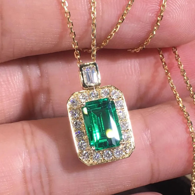 2025 Gorgeous White/Green/Purple/Pink Cubic Zirconia Women Necklace Simple and Elegant Design Female Wedding Trendy Jewelry