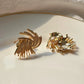 Zenat Golden Woven Clip-On Earrings – Geometric Non-Pierced