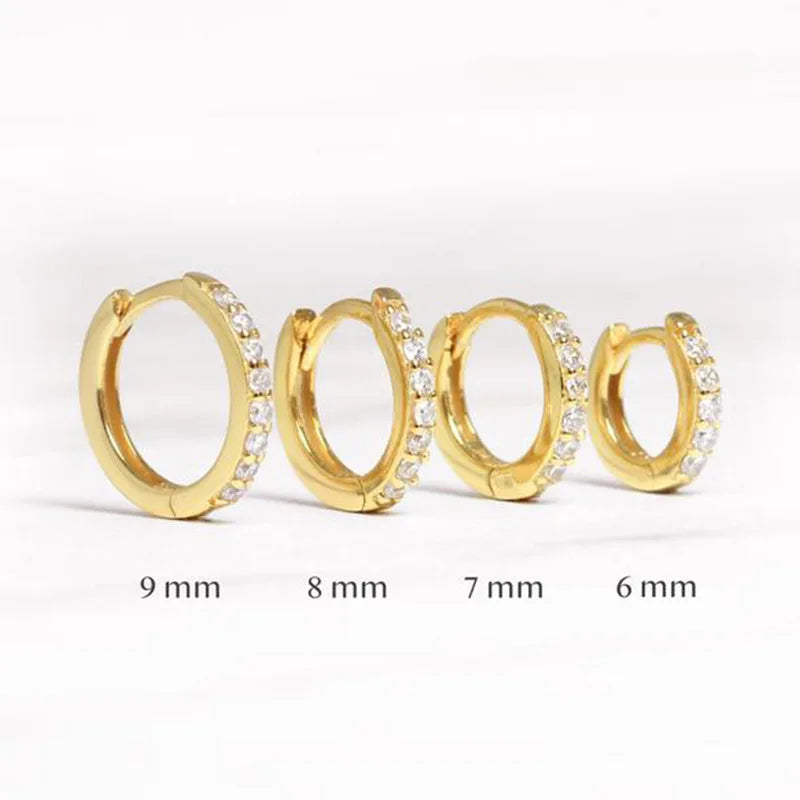 Zenat Rainbow Crystal Hoop Earrings – Minimal Small Huggie