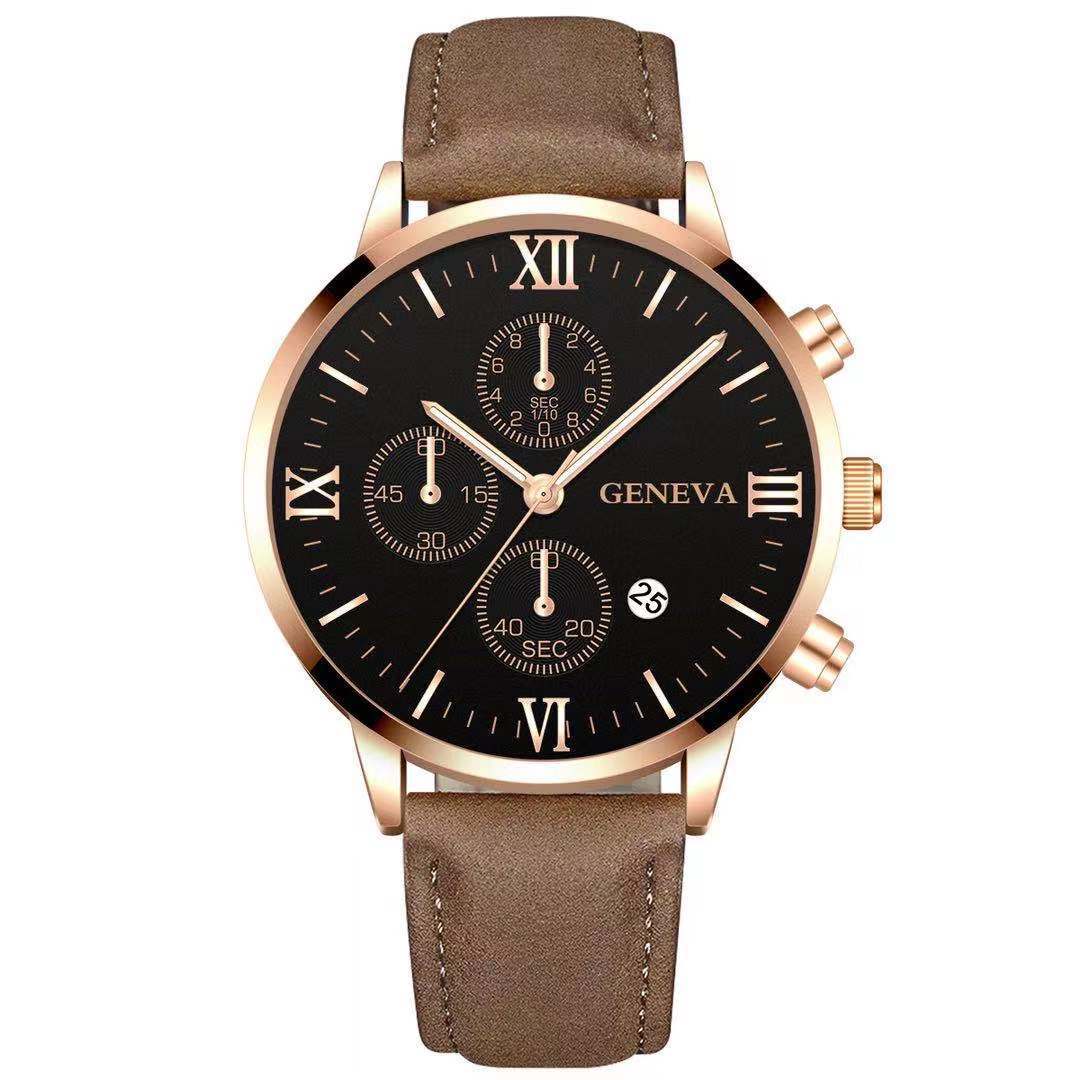 Zenat Geneva Wristwatch Alloy Case Leather