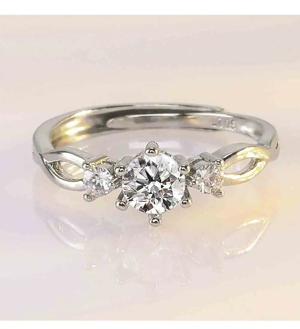 Zenat Vintage Hollow Zircon Adjustable Ring