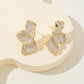 Zenat Metal Flower Statement Stud Earrings for Women