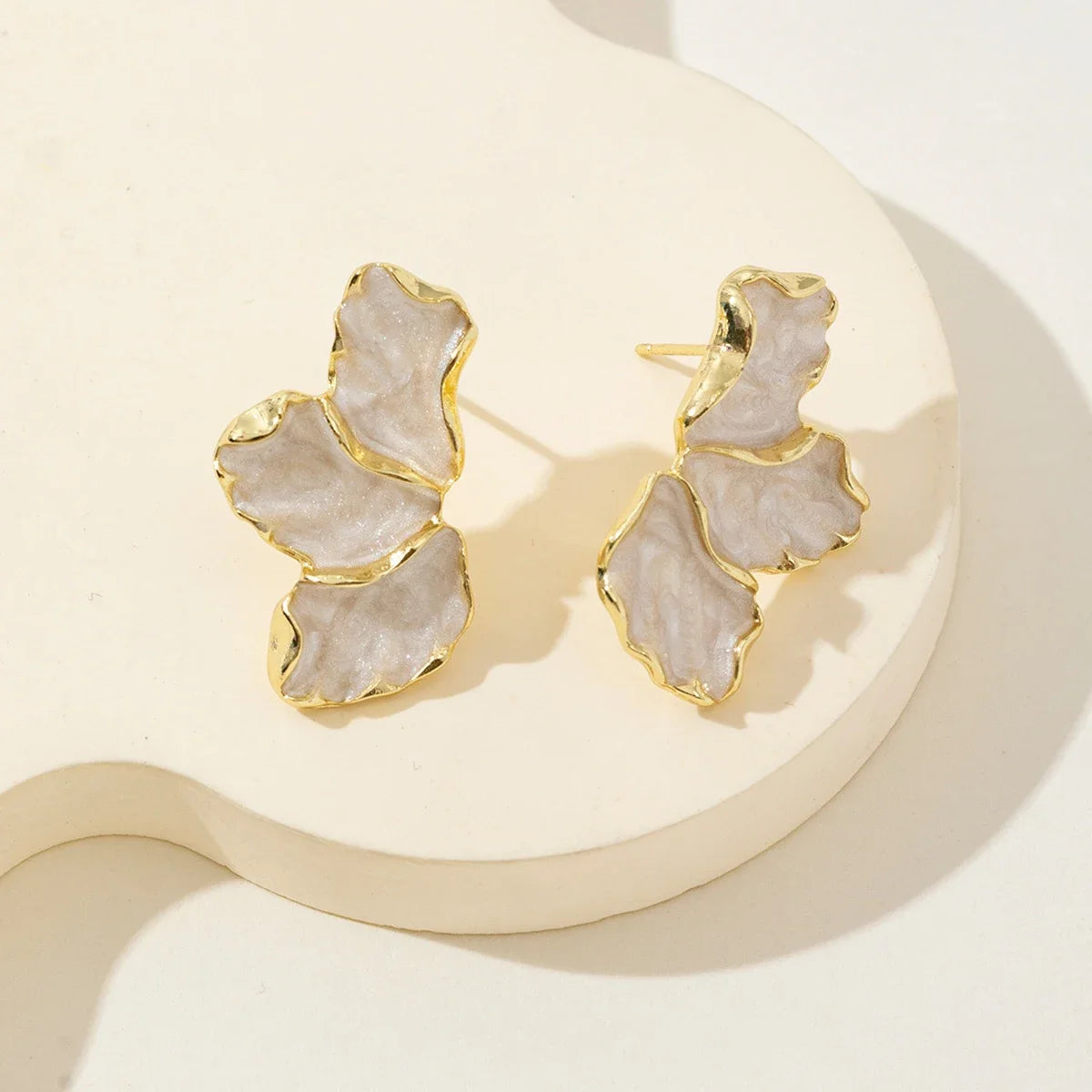 Zenat Metal Flower Statement Stud Earrings for Women