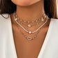 Zenat 4PC Sunflower & Heart Link Chain Jewelry Set