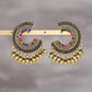 Zenat Colorful CZ Tassel Semicircle Jhumka