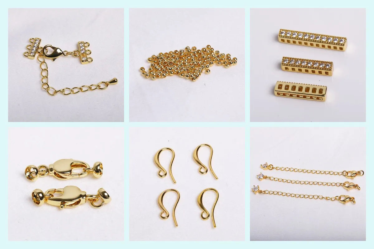 Trendy Earrings Accessories 18K Gold Plated Metal Round Earwires Earring Fasteners Hooks For DIY Women Ear Jewelry Making