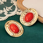 Zenat Round Geometric Stud Earrings – Women Party Gift