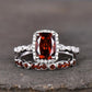 Zenat Elegant Red Corundum Ring with Large Zircon