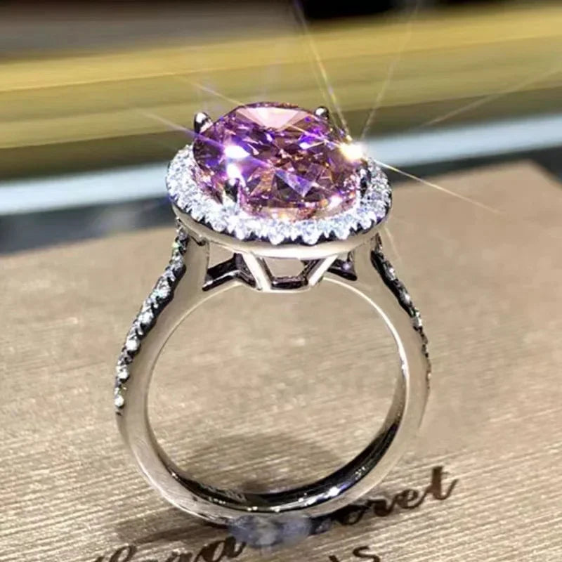 Zenat Pink Cubic Zirconia Ring for Women