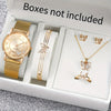 Zenat Heart Band Watch Golden Quartz Butterfly Set