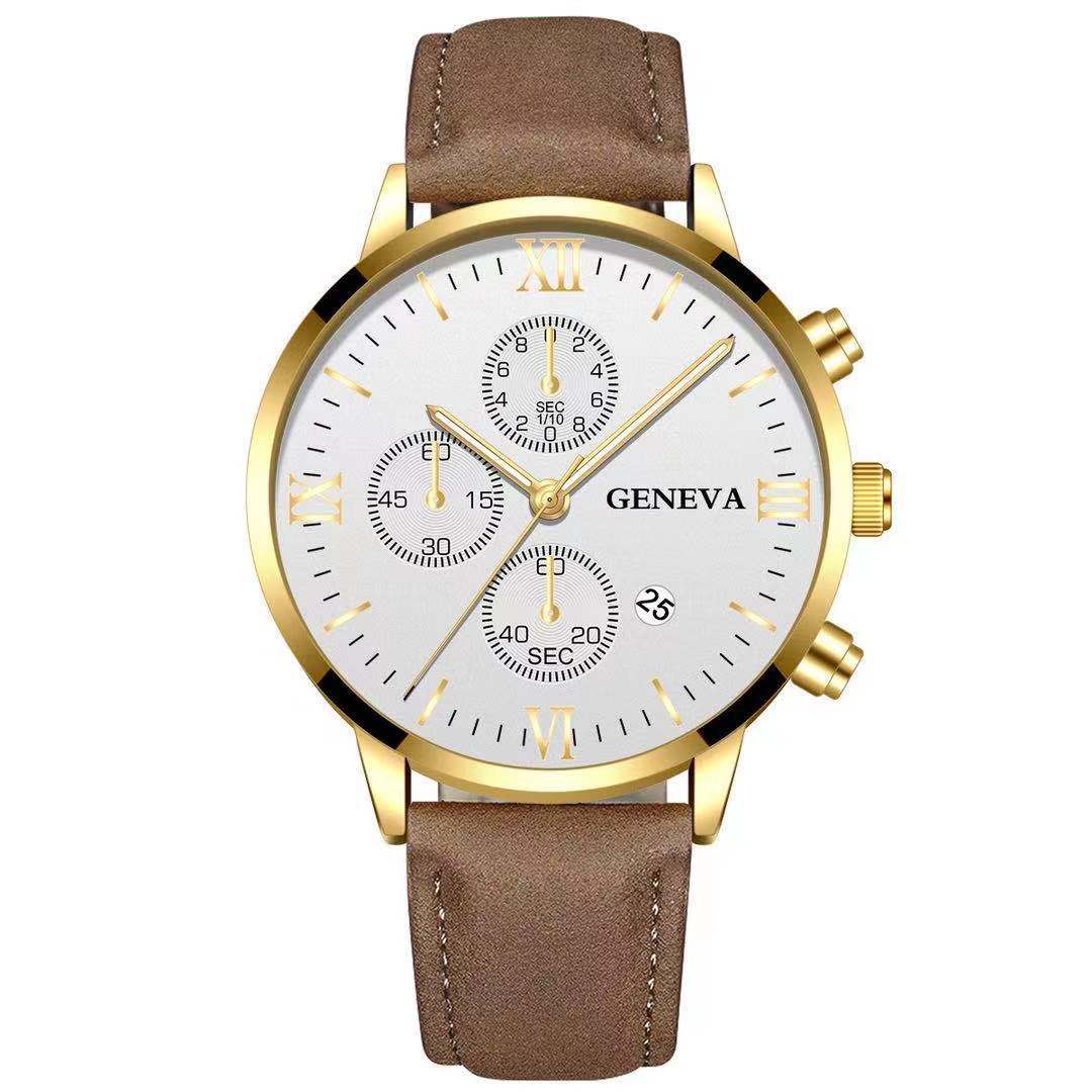 Zenat Geneva Wristwatch Alloy Case Leather