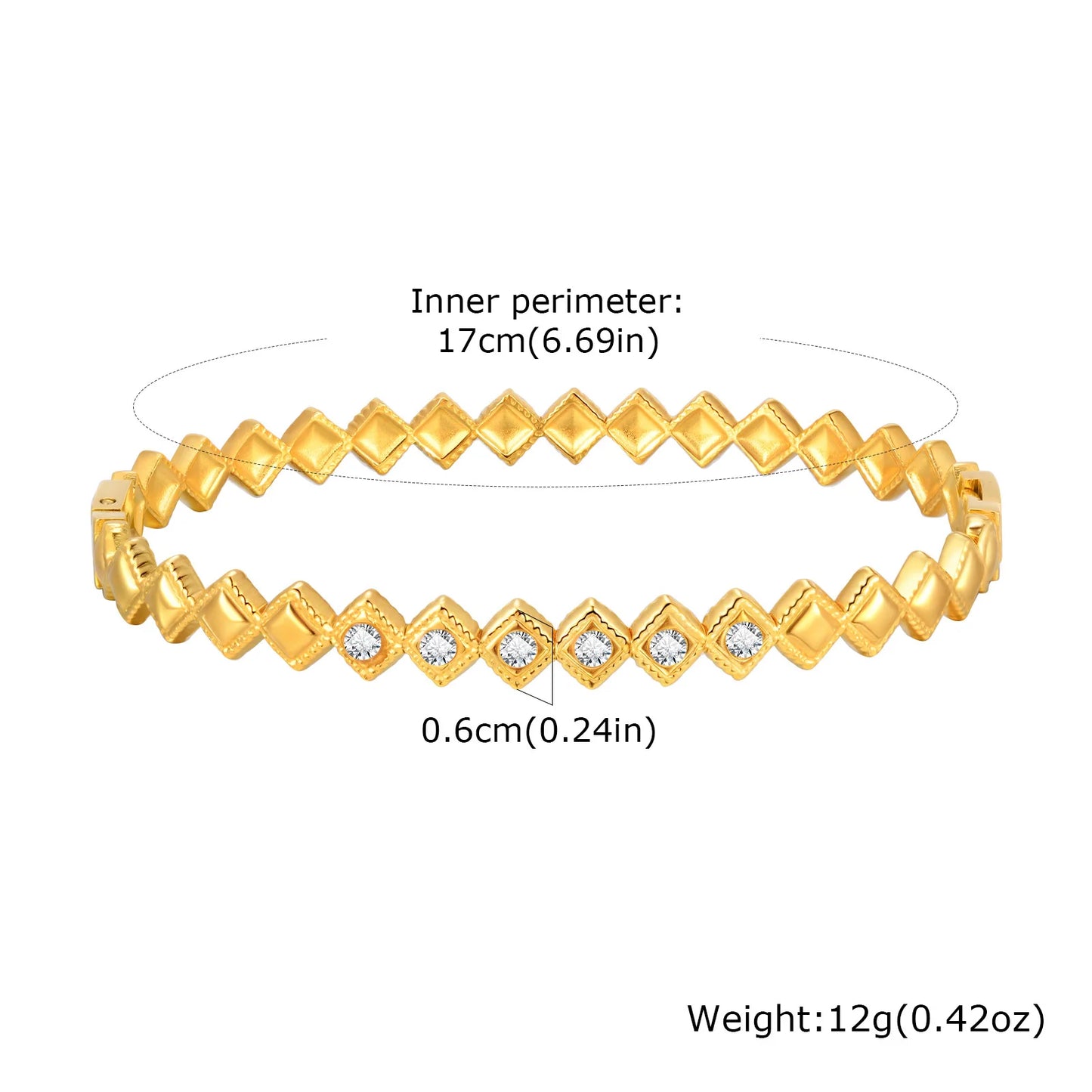 Vnox Romantic Zircon Bracelet For Women No Fading