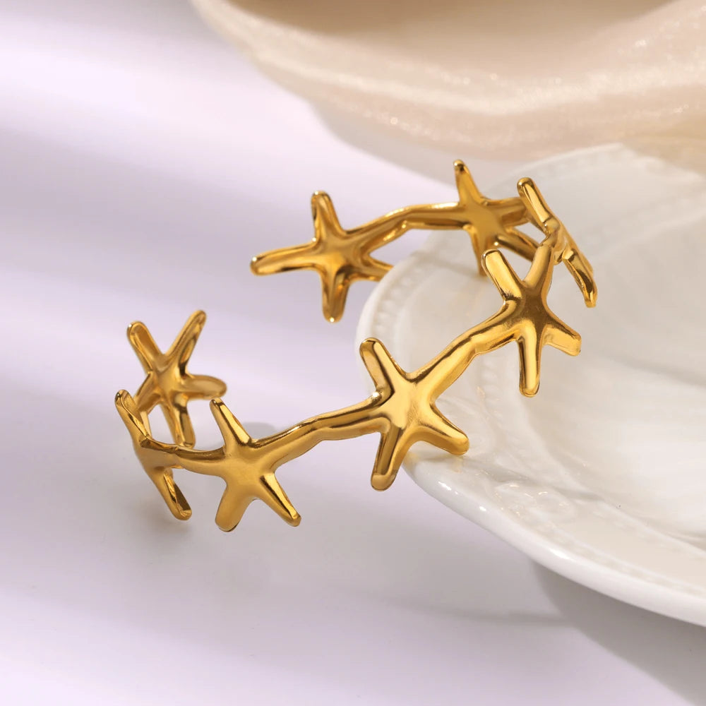 Shell Starfish 316L Stainless Steel Bangles for Women