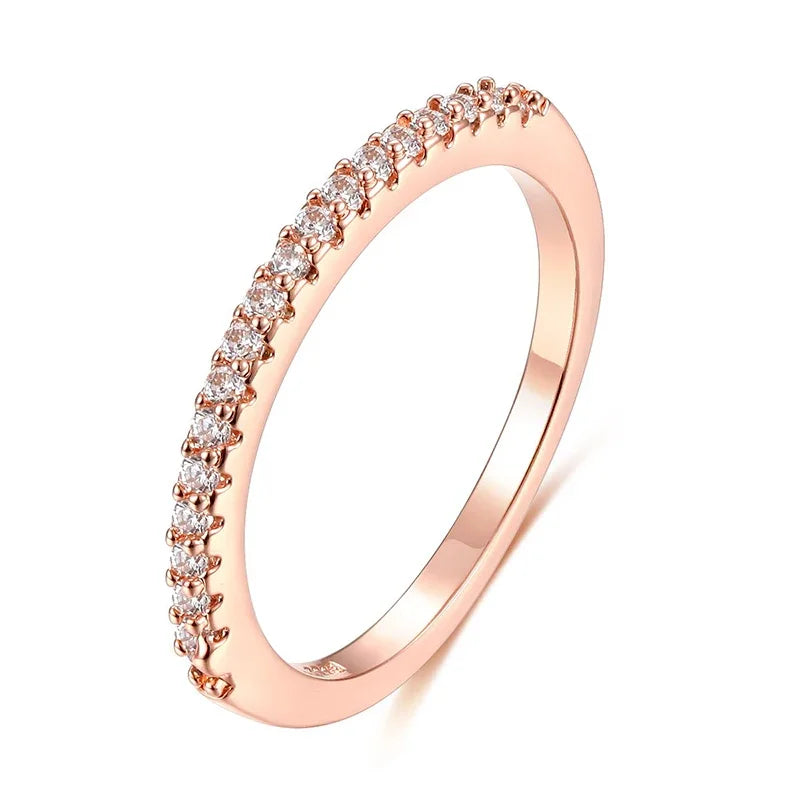 Luxury Female White Crystal Stone  Ring Irregular Zirconia Wedding Rings for Women Trendy Geometric Zircon Engagement Ring