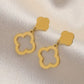 Zenat Hollow Four-Leaf Flower Earrings – Elegant Fashionable