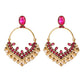 Zenat Retro Green Carved Pearl Tassel Jhumka
