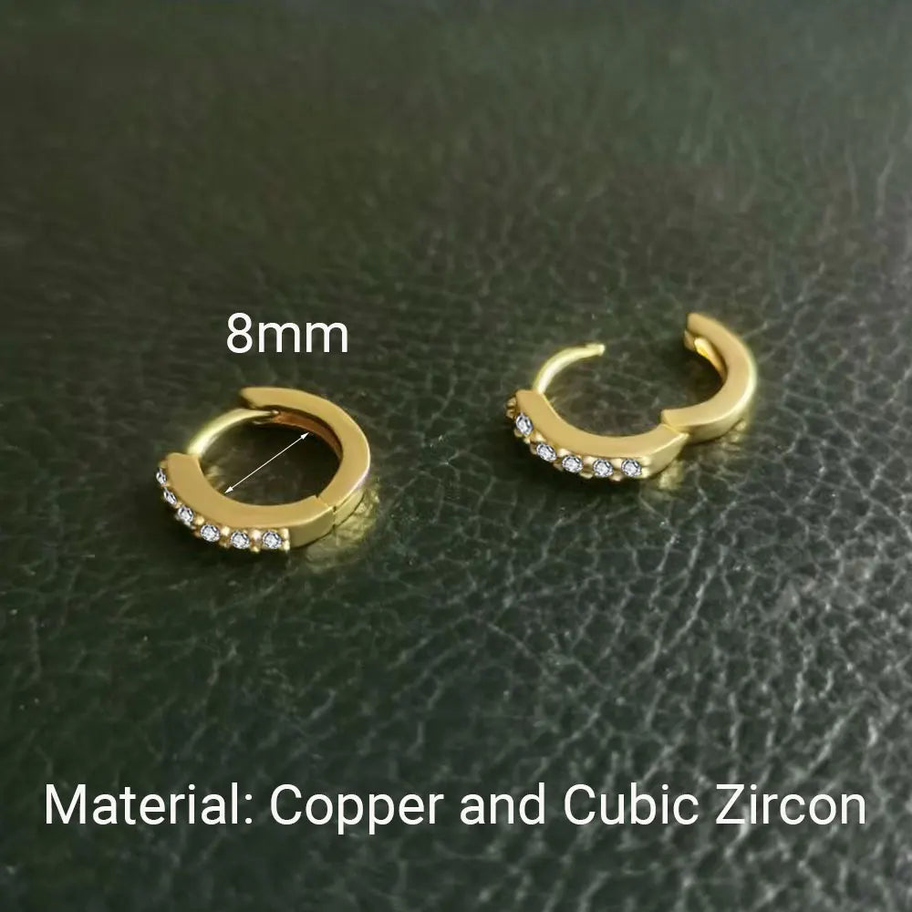 Zenat Rainbow Crystal Hoop Earrings – Minimal Small Huggie