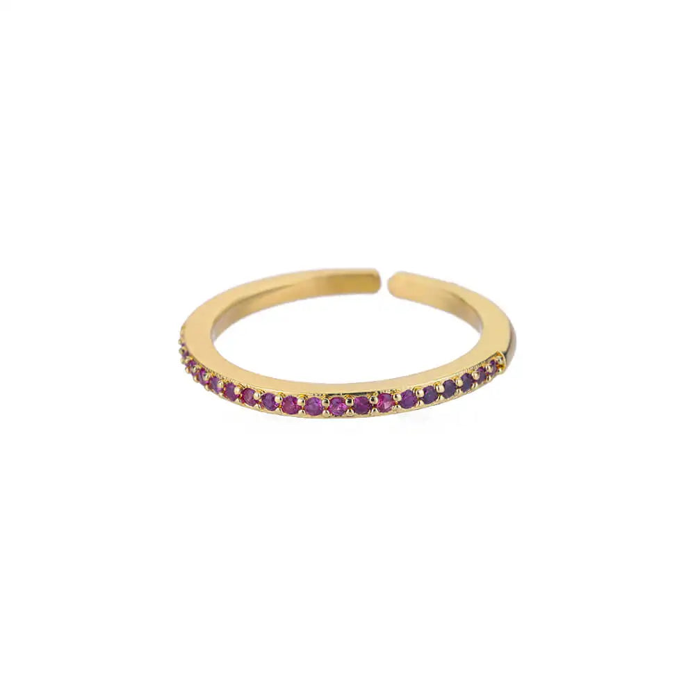 Zenat Mini Green Zircon Adjustable Ring