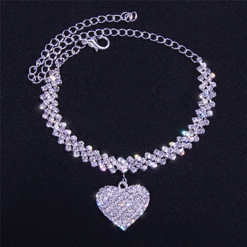 Zenat Rhinestone Chain Anklet for Women