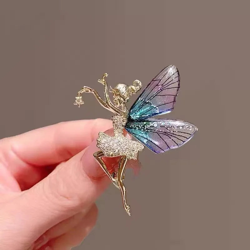 Zenat Sweet Flower Rhinestone Lapel Pin Brooch