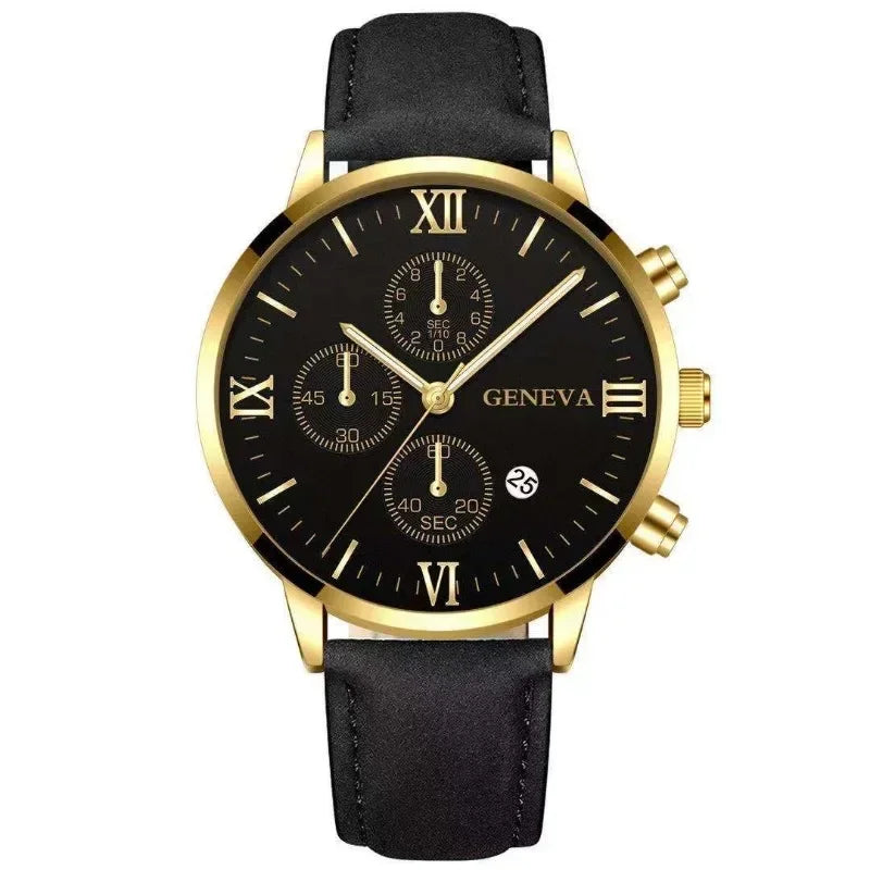 Zenat Geneva Wristwatch Alloy Case Leather