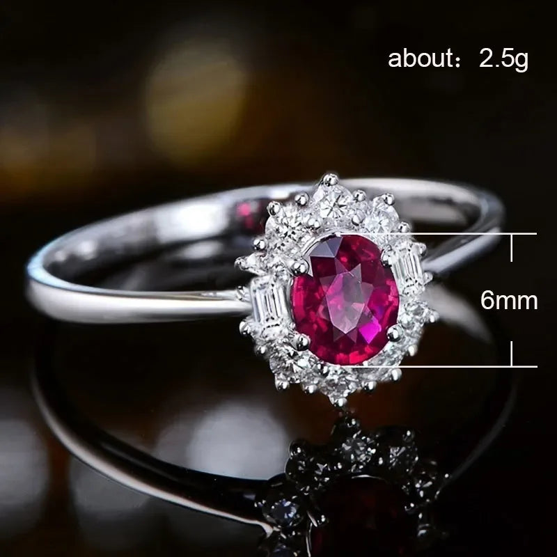 Zenat American Red Cubic Zirconia Ring