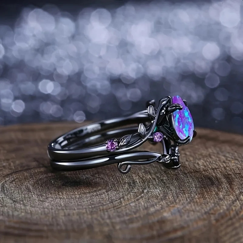 Zenat Opal Leaf Style Ring – Trendy Chic