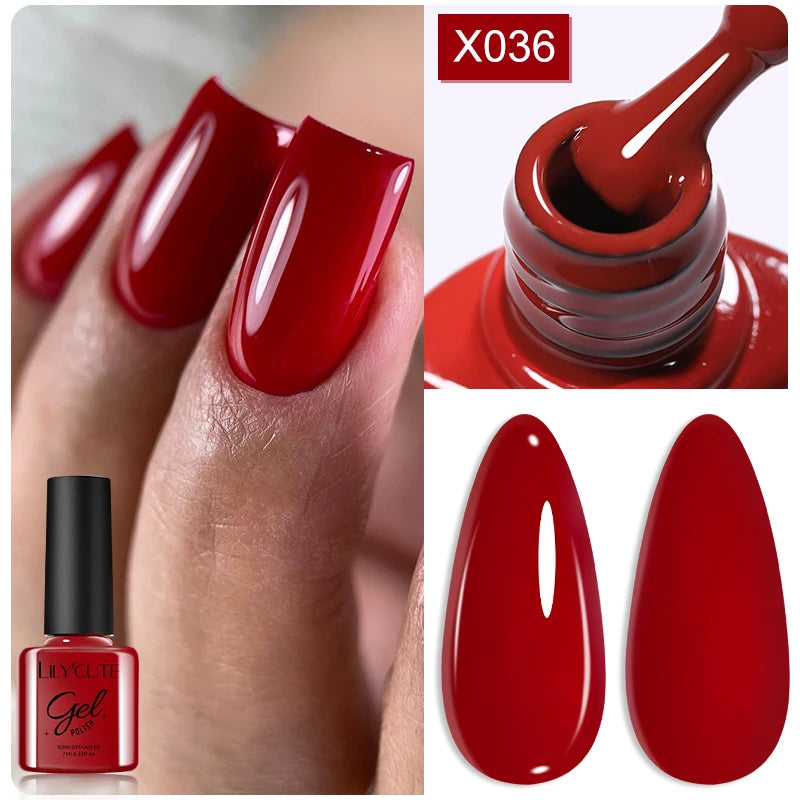 Zenat Red Autumn Winter Gel Nail Polish