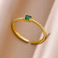 Colorful Cubic Zircon Open Ring For Women Stainless Steel Gold Color Square Rings Bohemian Romantic couple Jewelry Gifts