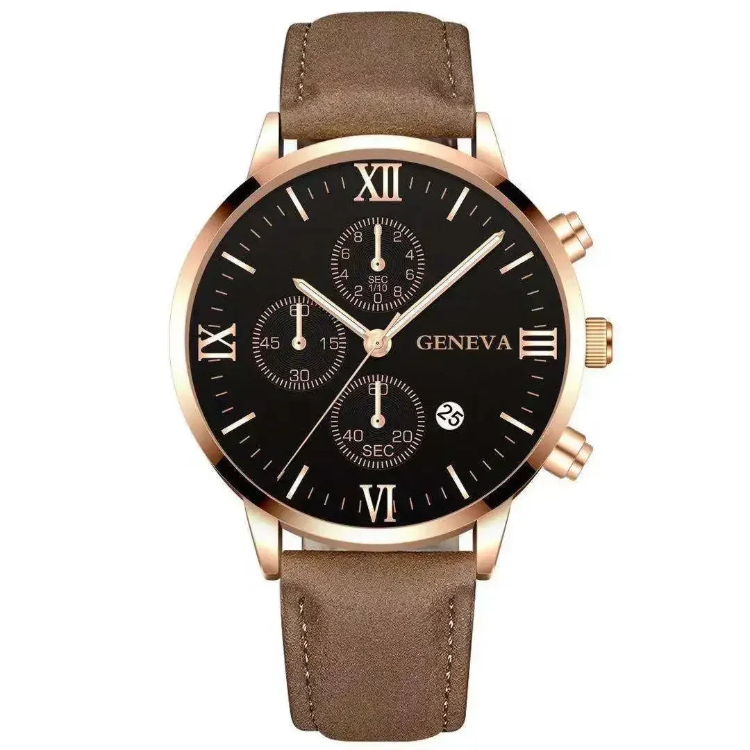 Zenat Geneva Wristwatch Alloy Case Leather