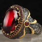 2024 New Luxury Women's Big Black Stone Ring Fashion Silver Zircon Wedding Rings Female Bride Love Engagement
