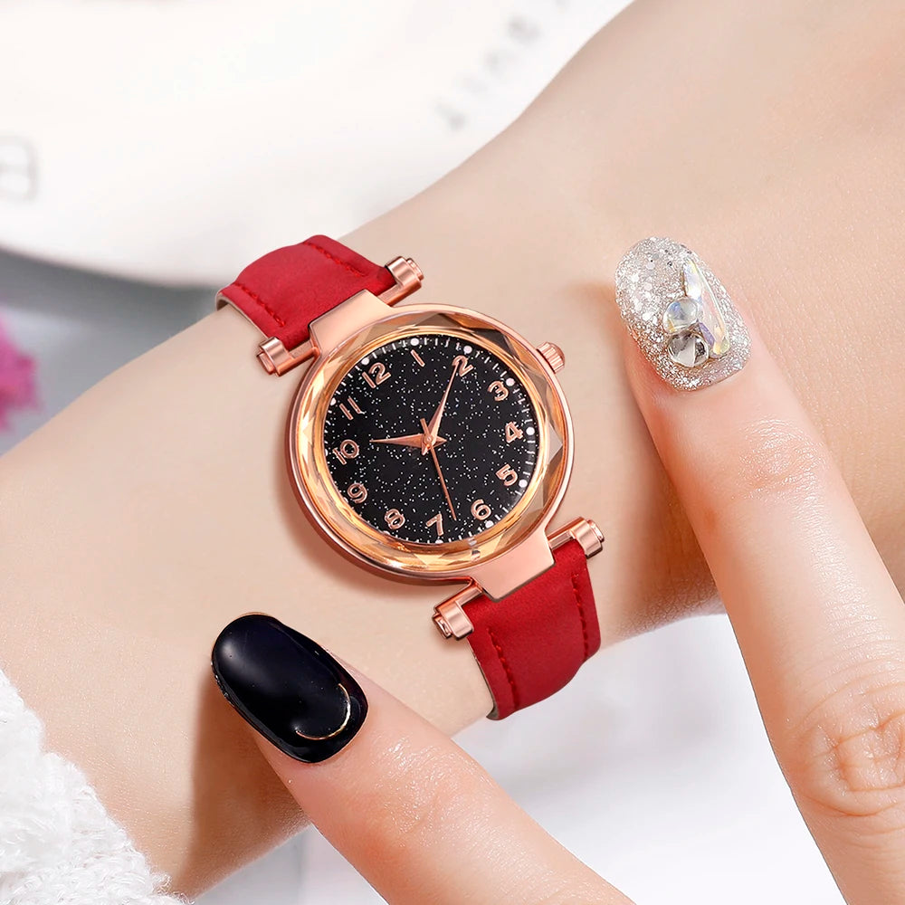 Zenat 6PCS Set Red Cherry Strap with Jewelery